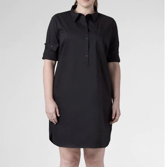 UNIVERSAL STANDARD- Rubicon Shirt Dress Black Size M (US 18-20) - Picture 3 of 12
